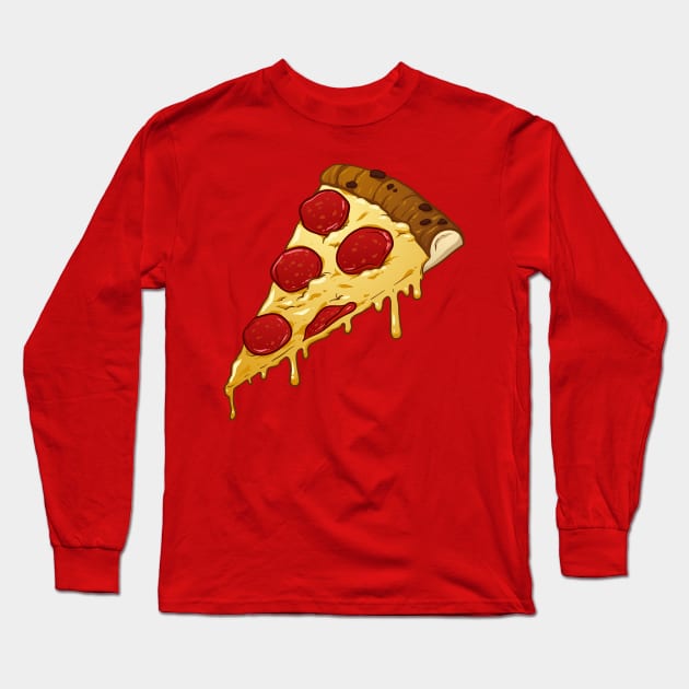 Pepperoni pizza slice Long Sleeve T-Shirt by memoangeles